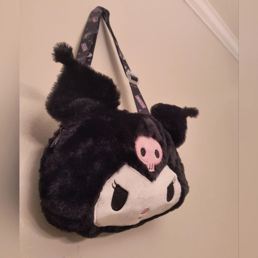 Black and Pink Plush Panda Backpack